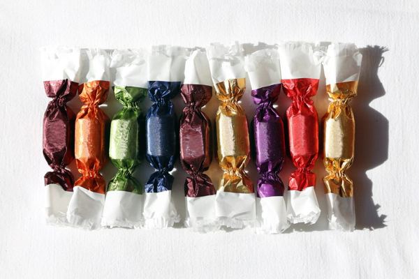 Szaloncukor fondant candies in colorful wrappers