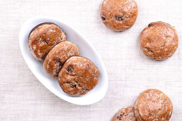 Honey spice cookies on a white dish