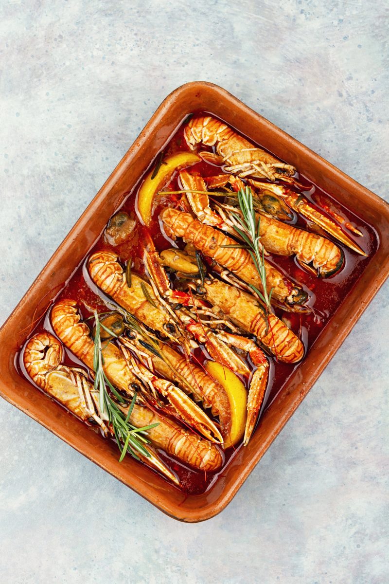 Langoustines and mussels braised in tomato and white wine sauce