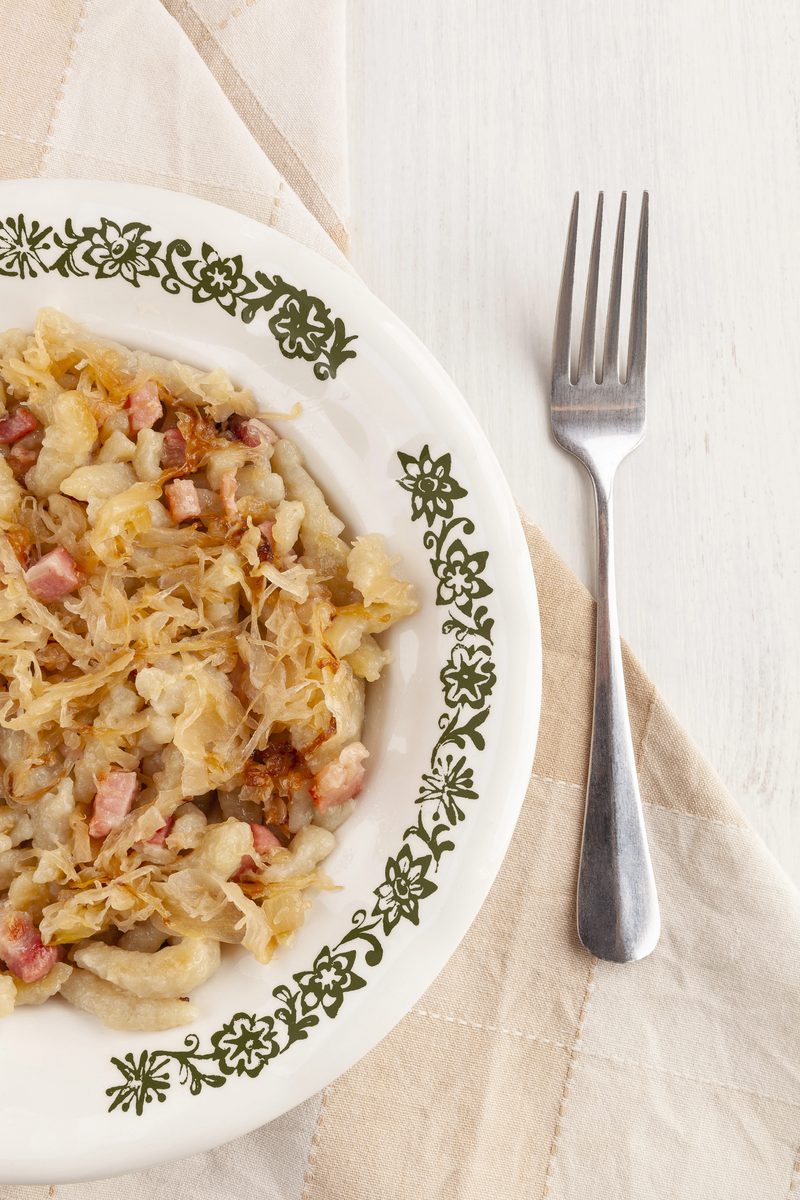 Strapačky s kyslou kapustou, Potato Dumplings with Sauerkraut